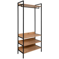 Garderobe Dhaka  in 84/190/40 cm  - Eichefarben/Schwarz, MODERN, Holzwerkstoff/Metall (84/190/40cm) - Livetastic
