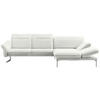 ECKSOFA in Webstoff Creme  - Anthrazit/Creme, Design, Textil/Metall (299/203cm) - Himolla