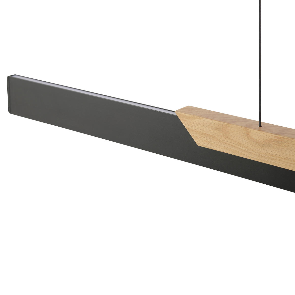 LED-HÄNGELEUCHTE 121/6/120 cm  - Eiche Bianco/Schwarz, Natur, Holz/Kunststoff (121/6/120cm)
