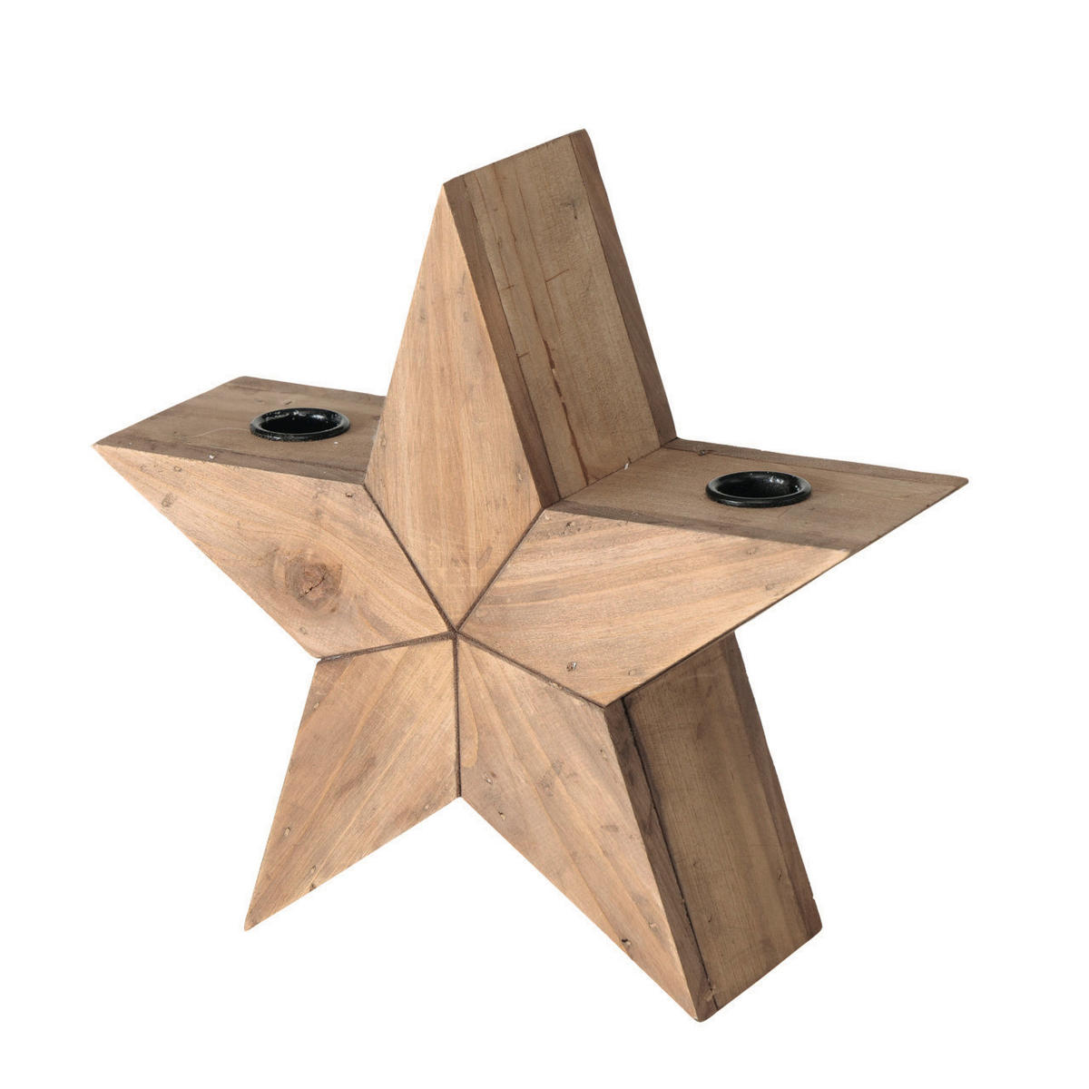 STABKERZENHALTER - Naturfarben, Natur, Holz/Metall (25/8/24cm) - X-Mas