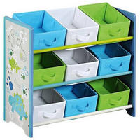 KINDERREGAL Kesper 1772513 DINO Blau, Grau, Grün, Weiß  - Blau/Weiß, MODERN, Holzwerkstoff/Textil (66/59,5/30cm) - Kesper