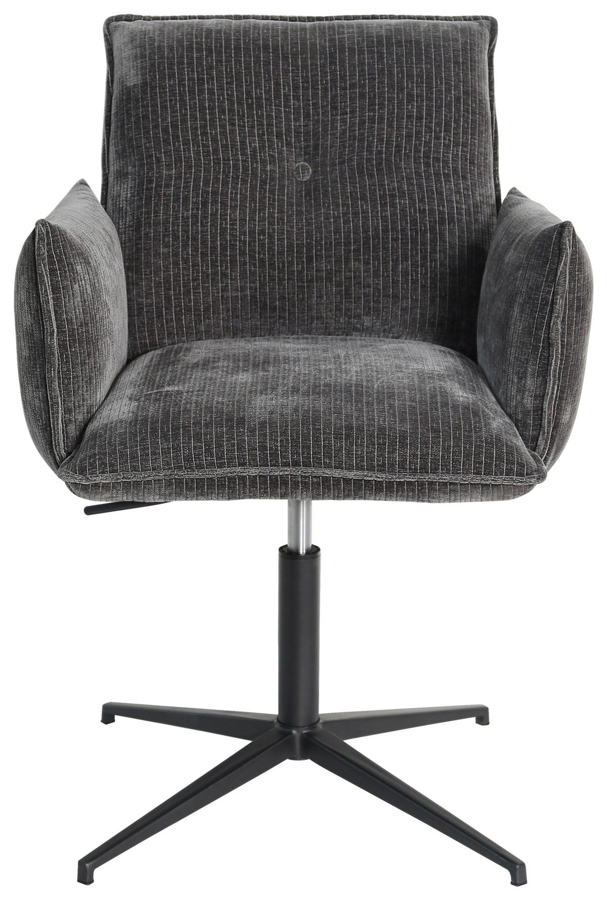 STOL MED ARMSTÖD järn sammet  - svart, Design, metall/textil (63/63,5/86cm) - Novel