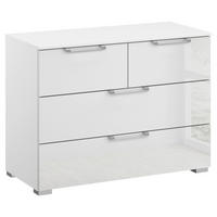 KOMMODE 80/61/42 cm Klar, Weiss  - Klar/Weiss, Design, Glas/Holzwerkstoff (80/61/42cm) - Novel