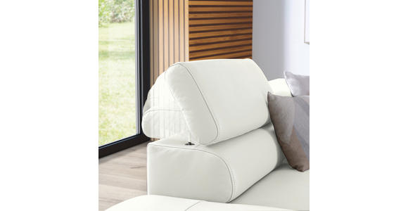 ECKSOFA in Echtleder Weiß - Schwarz/Weiß, Design, Leder/Metall (220/270cm) - Novel