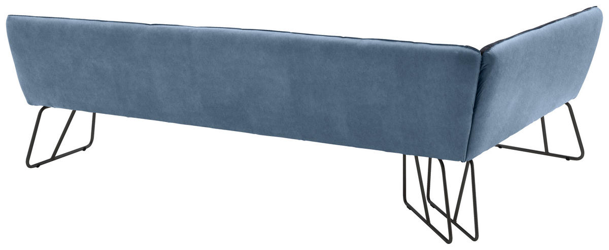 ECKBANK in Metall, Textil Blau, Schwarz, Dunkelblau  - Blau/Schwarz, Design, Textil/Metall (184/304cm) - Dieter Knoll
