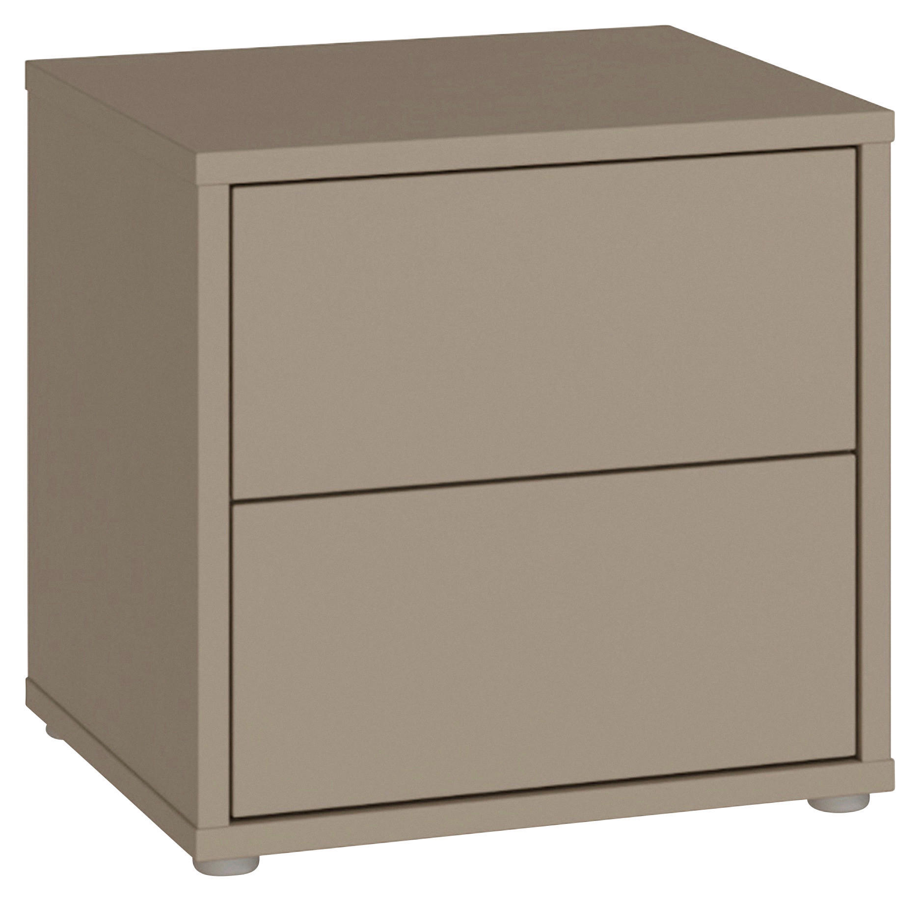 NACHTSCHRANK 50/48/42 cm  - Taupe/Silberfarben, Trend, Holzwerkstoff/Kunststoff (50/48/42cm) - Carryhome
