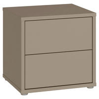 NACHTSCHRANK 50/48/42 cm  - Taupe/Silberfarben, Trend, Holzwerkstoff/Kunststoff (50/48/42cm) - Carryhome