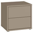 NACHTSCHRANK 50/48/42 cm  - Taupe/Silberfarben, Trend, Holzwerkstoff/Kunststoff (50/48/42cm) - Carryhome
