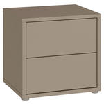 NACHTSCHRANK 50/48/42 cm  - Taupe/Silberfarben, Trend, Holzwerkstoff/Kunststoff (50/48/42cm) - Carryhome
