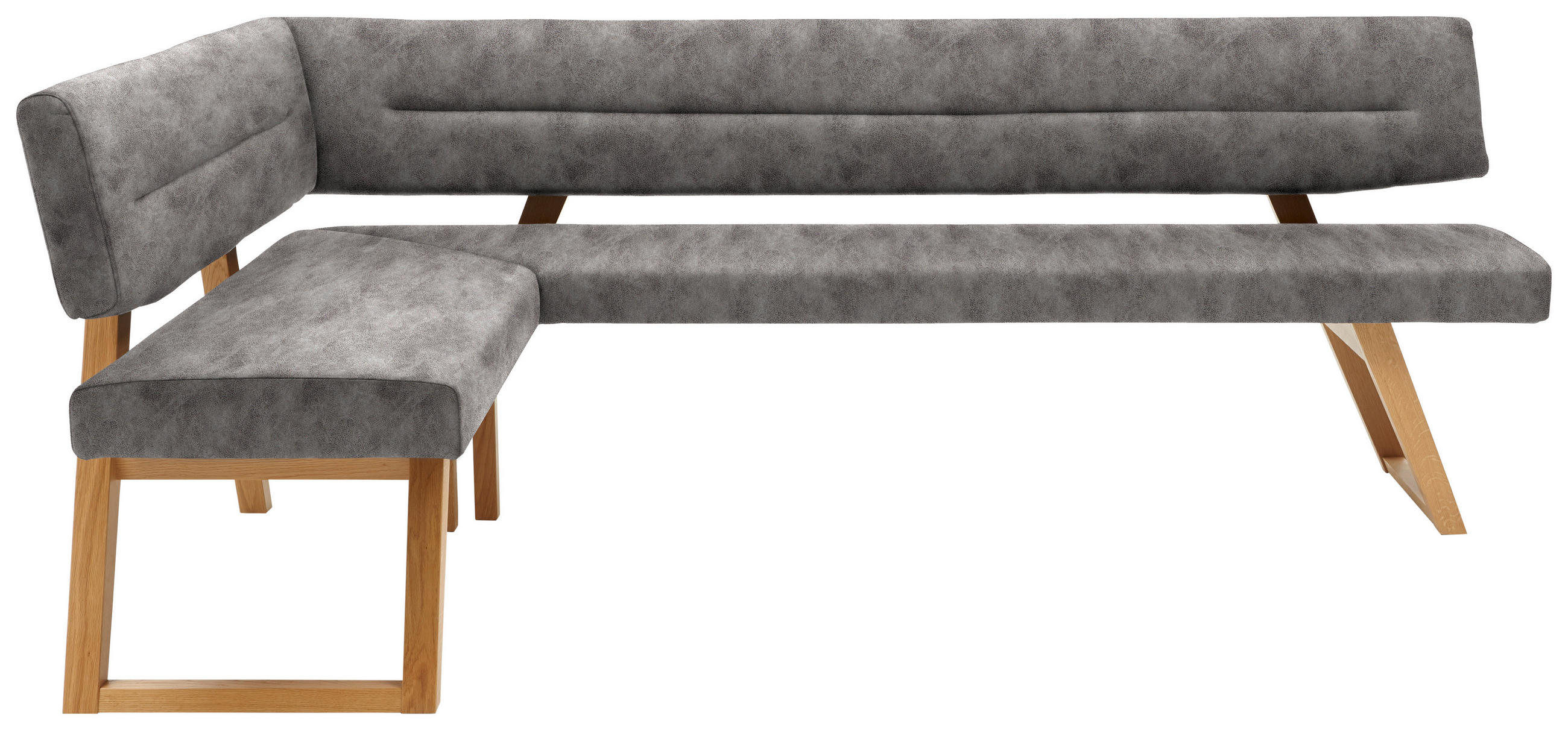 ECKBANK 155/225 cm  in Grau  - Eichefarben/Grau, KONVENTIONELL, Holz/Textil (155/225cm) - Dieter Knoll
