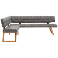 ECKBANK 155/195 cm  in Grau  - Eichefarben/Grau, KONVENTIONELL, Holz/Textil (155/195cm) - Dieter Knoll
