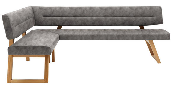 ECKBANK 155/205 cm in Grau - Eichefarben/Grau, KONVENTIONELL, Holz/Textil (155/205cm) - Dieter Knoll