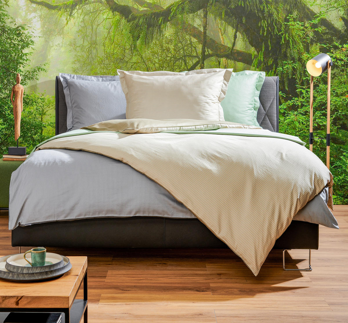 POSTELJINA SA DVA LICA 140/200 cm saten bež  - bež, Konvencionalno, tekstil (140/200cm) - Ambiente