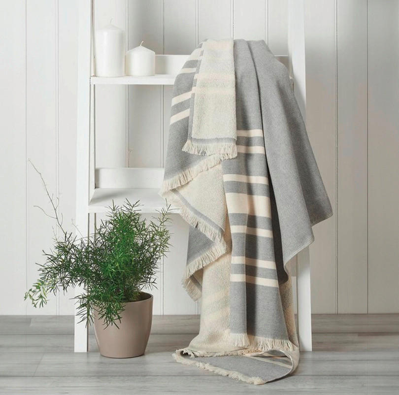PEŠKIR ZA HAMAM PESHTEMAL  siva 80/180 cm  - siva, Osnovno, tekstil (80/180cm) - Esposa