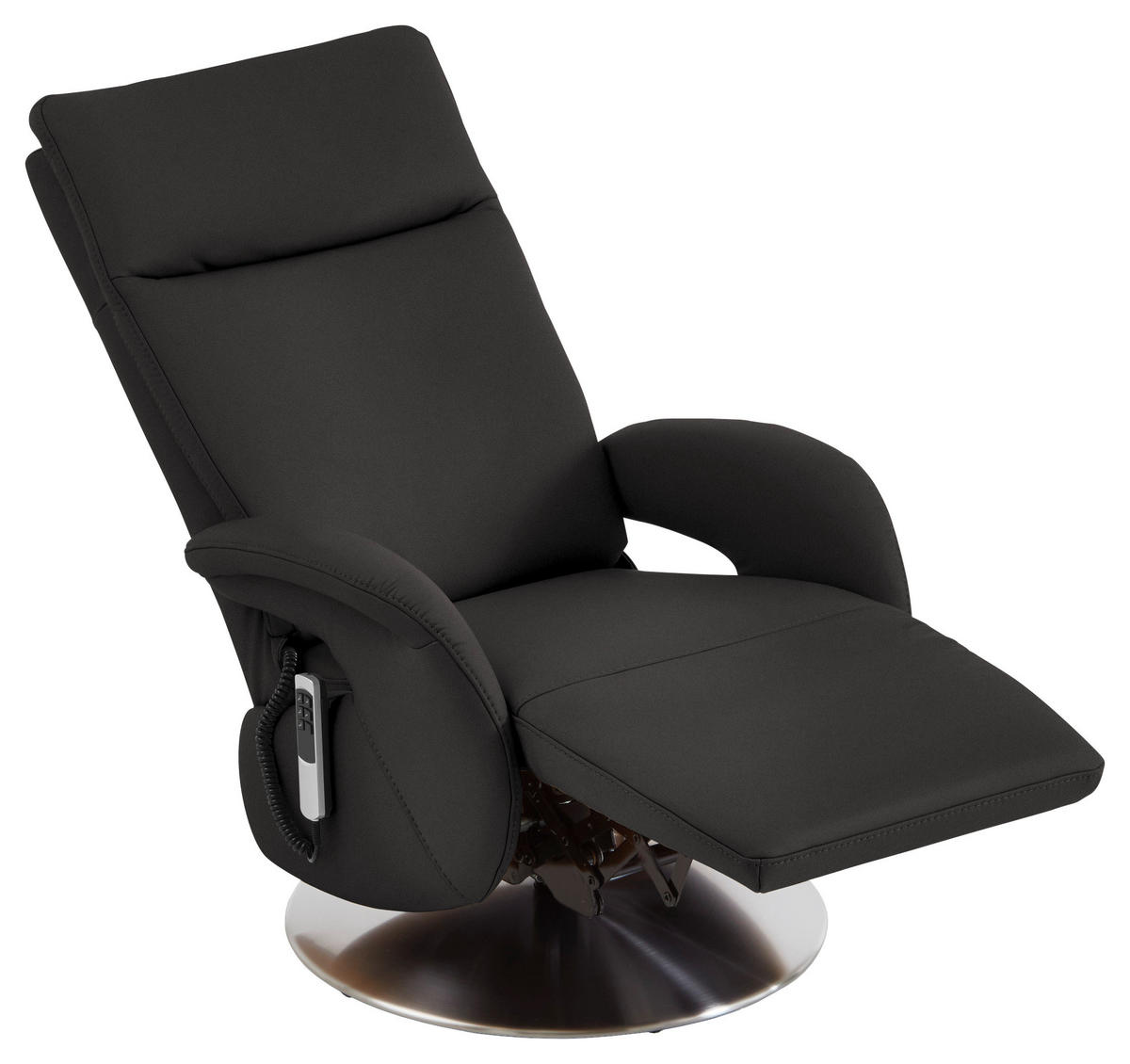 RELAXSESSEL in Leder Dunkelbraun  - Edelstahlfarben/Dunkelbraun, Design, Leder/Metall (70/108/80cm) - Cantus