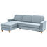 WOHNLANDSCHAFT in Leder Blau - Blau/Eichefarben, KONVENTIONELL, Leder/Holz (165/245cm) - Xora WOHNLANDSCHAFT in Leder Blau - Blau/Eichefarben, KONVENTIONELL, Leder/Holz (165/245cm) - Xora