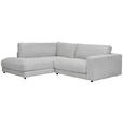 ECKSOFA in Cord Grau  - Schwarz/Grau, Design, Kunststoff/Textil (224/265cm) - Hom`in