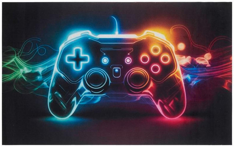 FLATVÄVD MATTA 90/145 cm Velvet Game controller  - multicolor, Trend, textil/plast (90/145cm) - Esposa