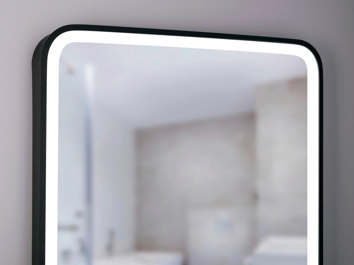 BADEZIMMERSPIEGEL 60/80/4 cm  - Schwarz, MODERN, Glas/Metall (60/80/4cm) - MID.YOU