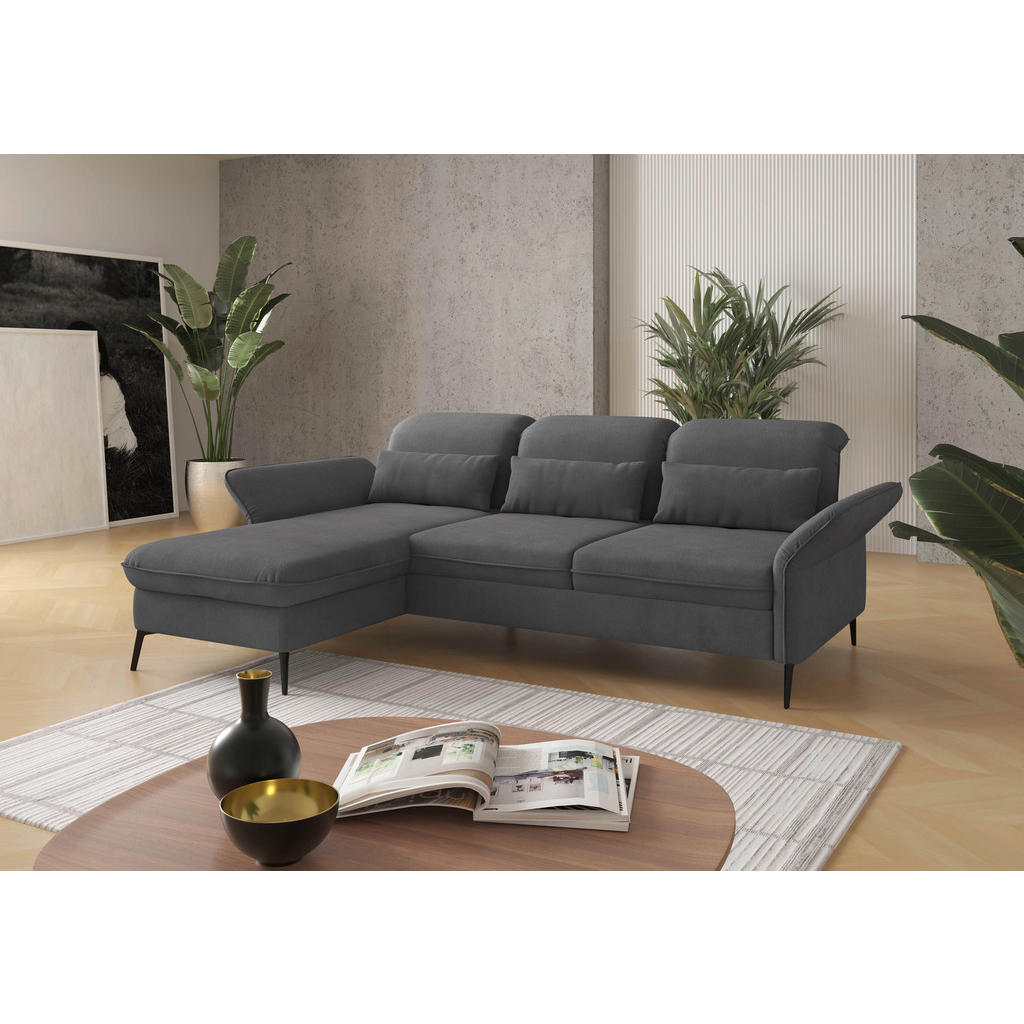 Sit & More ROHOVÁ SEDAČKA, textil, sivá