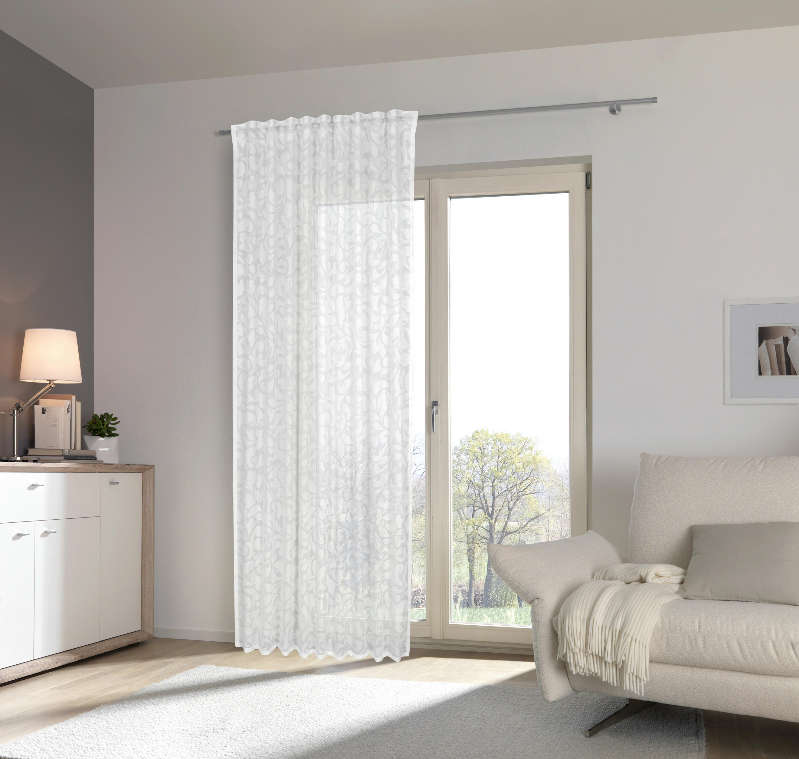 FERTIGVORHANG  transparent   140/245 cm  - Weiß, Trend, Textil (140/245cm) - Esposa