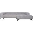 ECKSOFA  in Chenille Silberfarben  279/222 cm  - Silberfarben/Schwarz, KONVENTIONELL, Kunststoff/Textil (279/222cm) - Hom`in