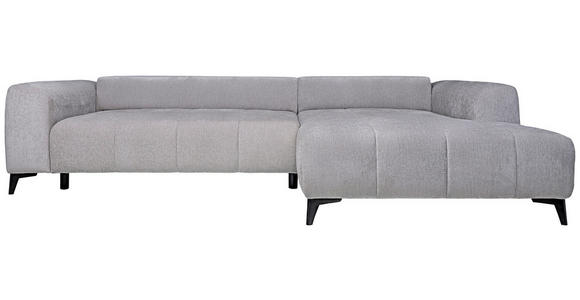 ECKSOFA  in Chenille Silberfarben  279/222 cm  - Silberfarben/Schwarz, KONVENTIONELL, Kunststoff/Textil (279/222cm) - Hom`in