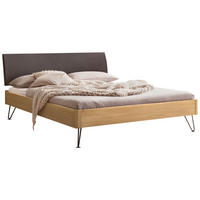 BETT 140/200 cm  Anthrazit, Eichefarben, Dunkelgrau   - Eichefarben/Dunkelgrau, Modern, Holz/Textil (140/200cm) - Hasena