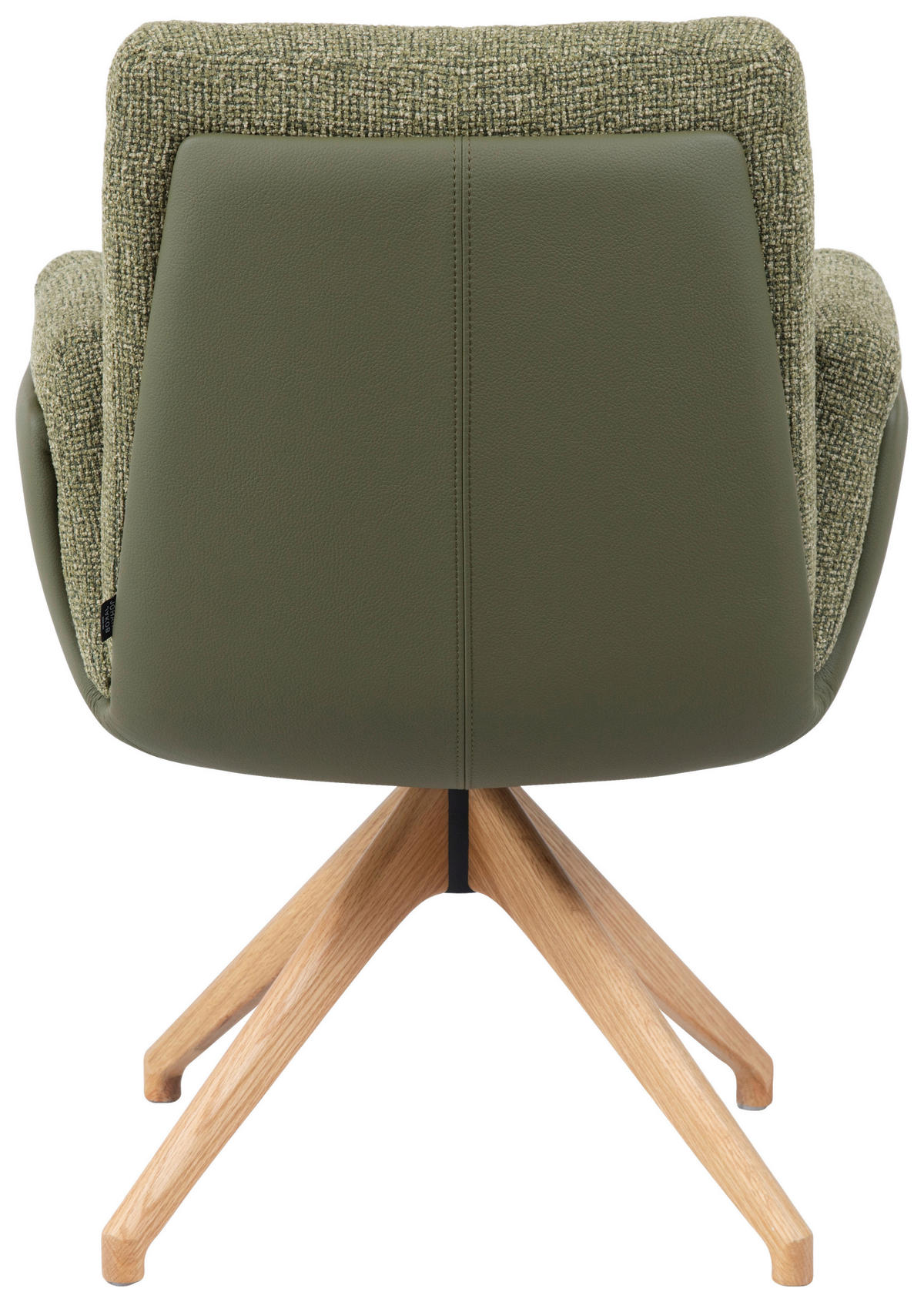 ARMLEHNSTUHL  Sitzfläche 360° drehbar, automatische Rückholfunktion Webstoff  Grün, Eichefarben  - Eichefarben/Grün, Design, Holz/Textil (62/89/66,5cm) - Johann Jakob