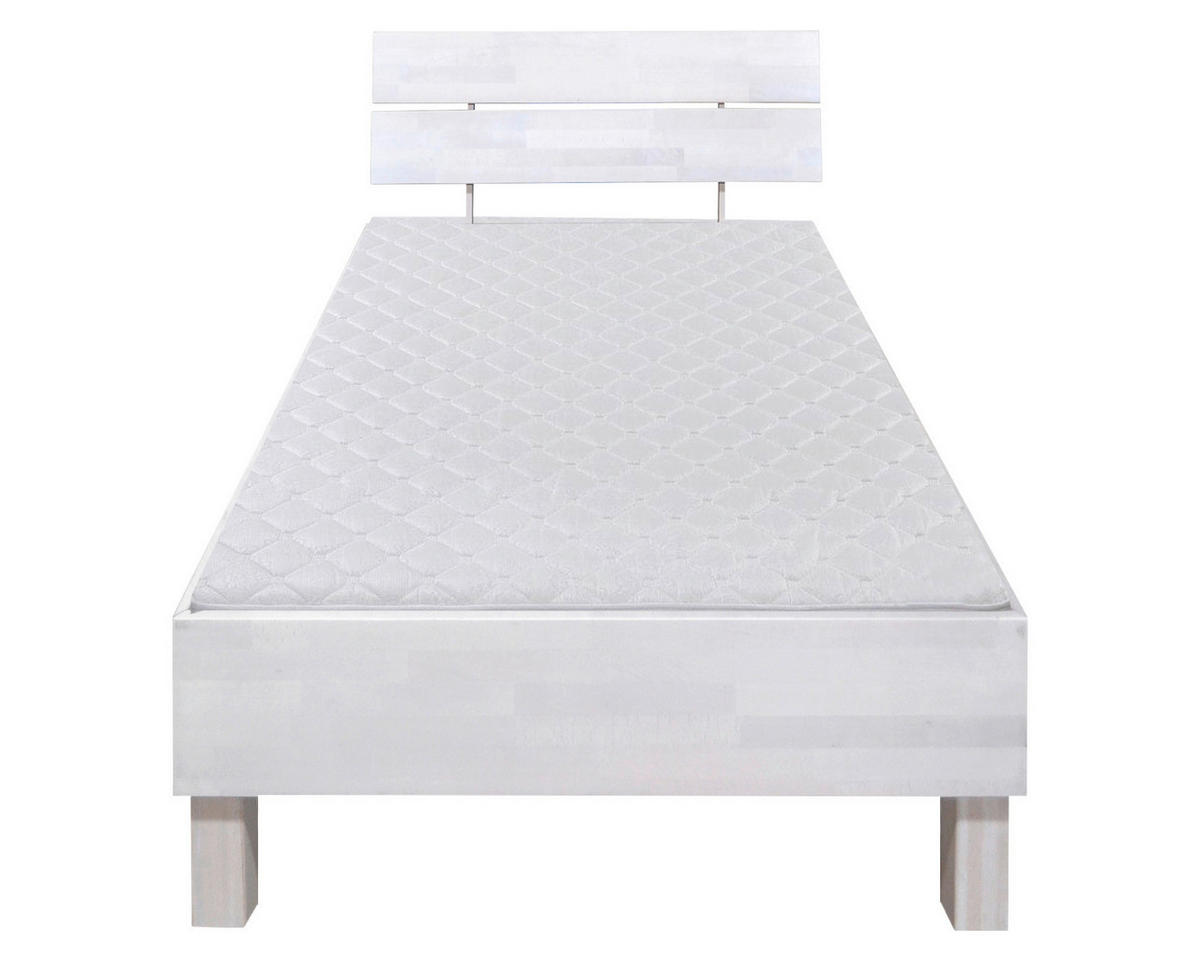 BETT 90/200 cm  in Weiß  - Weiß, Natur, Holz (90/200cm) - Carryhome
