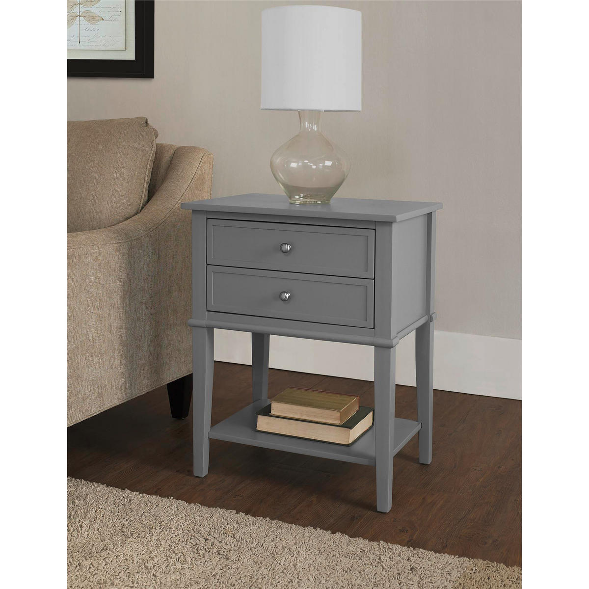 BEISTELLTISCH 55/39/71 cm Grau rechteckig  - Silberfarben/Grau, Design, Holz/Holzwerkstoff (55/39/71cm) - MID.YOU