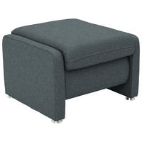 HOCKER Textil Grau  - Alufarben/Grau, Konventionell, Textil/Metall (67/44/58cm) - Beldomo Comfort