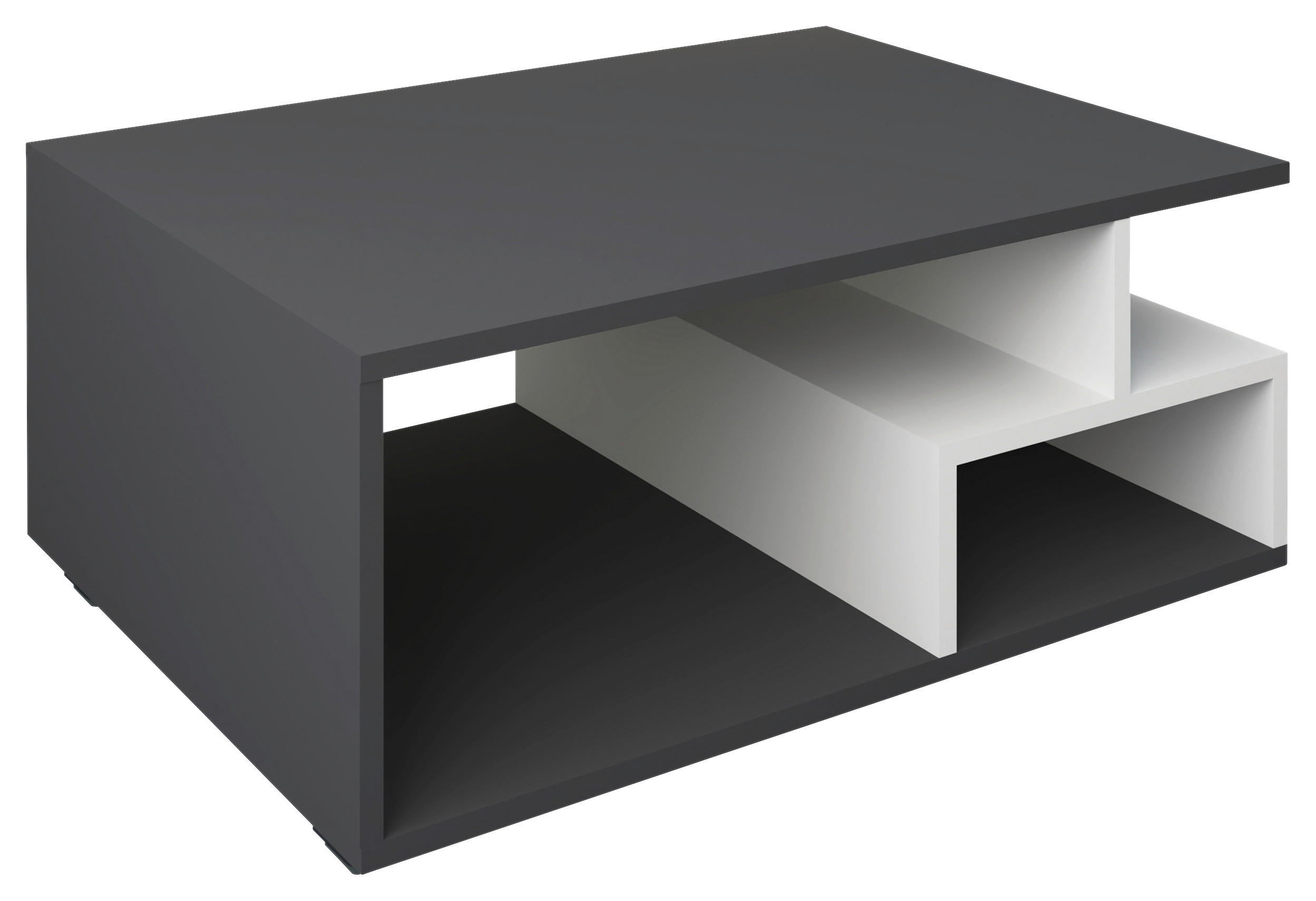 COUCHTISCH 80/40/50 cm rechteckig Anthrazit, Weiß  - Anthrazit/Schwarz, MODERN, Holzwerkstoff/Kunststoff (80/40/50cm) - MID.YOU