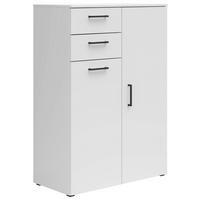 KOMODA   80/115/40 cm   bijela  - bijela/crna, Moderno, drvni materijal/plastika (80/115/40cm) - Carryhome