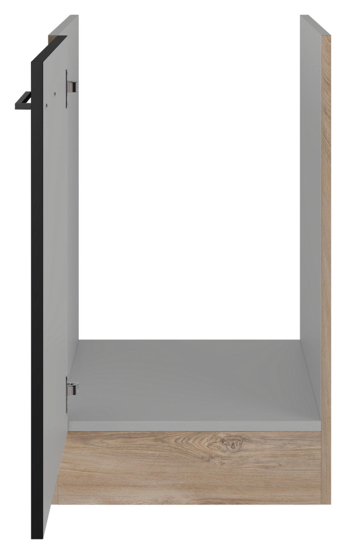 SPÜLENUNTERSCHRANK 50/82/57 cm  in Schwarz, Eichefarben  - Eichefarben/Schwarz, KONVENTIONELL, Holzwerkstoff/Metall (50/82/57cm) - FlexWell