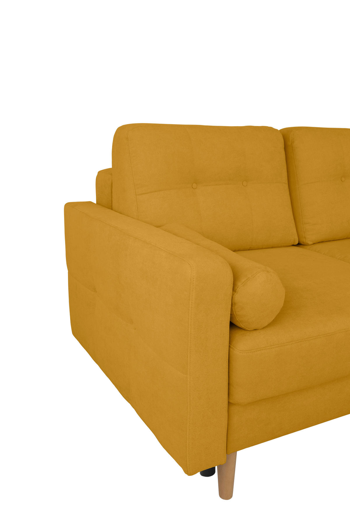 ECKSOFA in Gelb  - Gelb/Buchefarben, Design, Holz/Textil (223/157cm) - MID.YOU