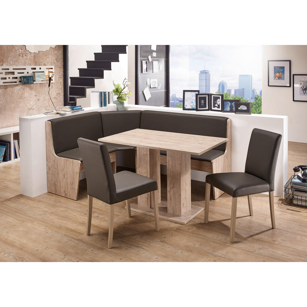 Thumbnail - Boxxx Eckbankgruppe, Anthrazit, Eiche San Remo, Textil, eckig, 169x130 cm, Typenauswahl, Esszimmer, Bänke, Tisch- & Eckb...