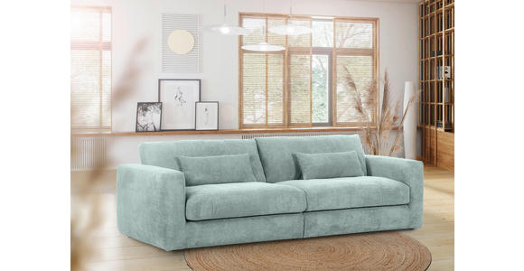 BIGSOFA Cord Mintgrün  - Schwarz/Mintgrün, KONVENTIONELL, Kunststoff/Textil (260/66/115cm) - Carryhome