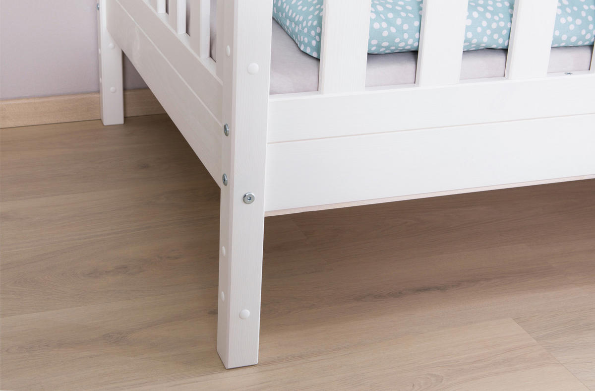 HAUSBETT 90/200 cm Weiss  - Weiss/Naturfarben, Modern, Holz (90/200cm) - MID.YOU