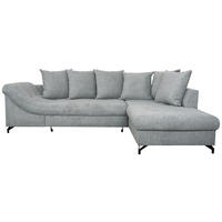 SEDEŽNA GARNITURA, tkanina siva  - črna/siva, Design, kovina/tekstil (190/90/270cm) - Carryhome