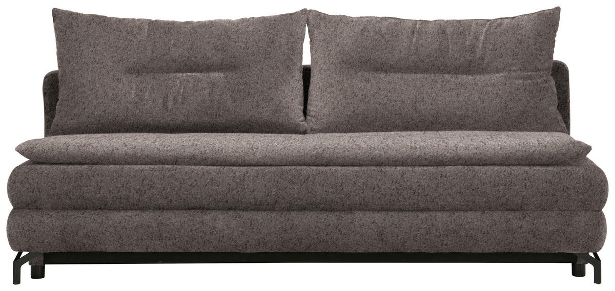 KANAPÉÁGY szürkésbarna  - fekete/szürkésbarna, Modern, textil/fém (208/73/92/102cm) - Novel