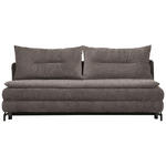 SCHLAFSOFA  in Chenille, Plüsch Graubraun  - Graubraun/Schwarz, MODERN, Textil/Metall (208/73/92/102cm) - Novel