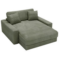 XXL-SESSEL Cord Olivgrün  - Schwarz/Olivgrün, Modern, Kunststoff/Textil (160/87/183cm) - Carryhome