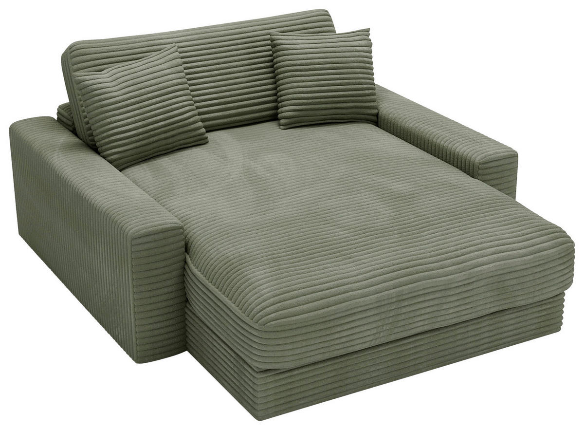 XXL-SESSEL Cord Olivgrün  - Schwarz/Olivgrün, Modern, Kunststoff/Textil (160/87/183cm) - Carryhome