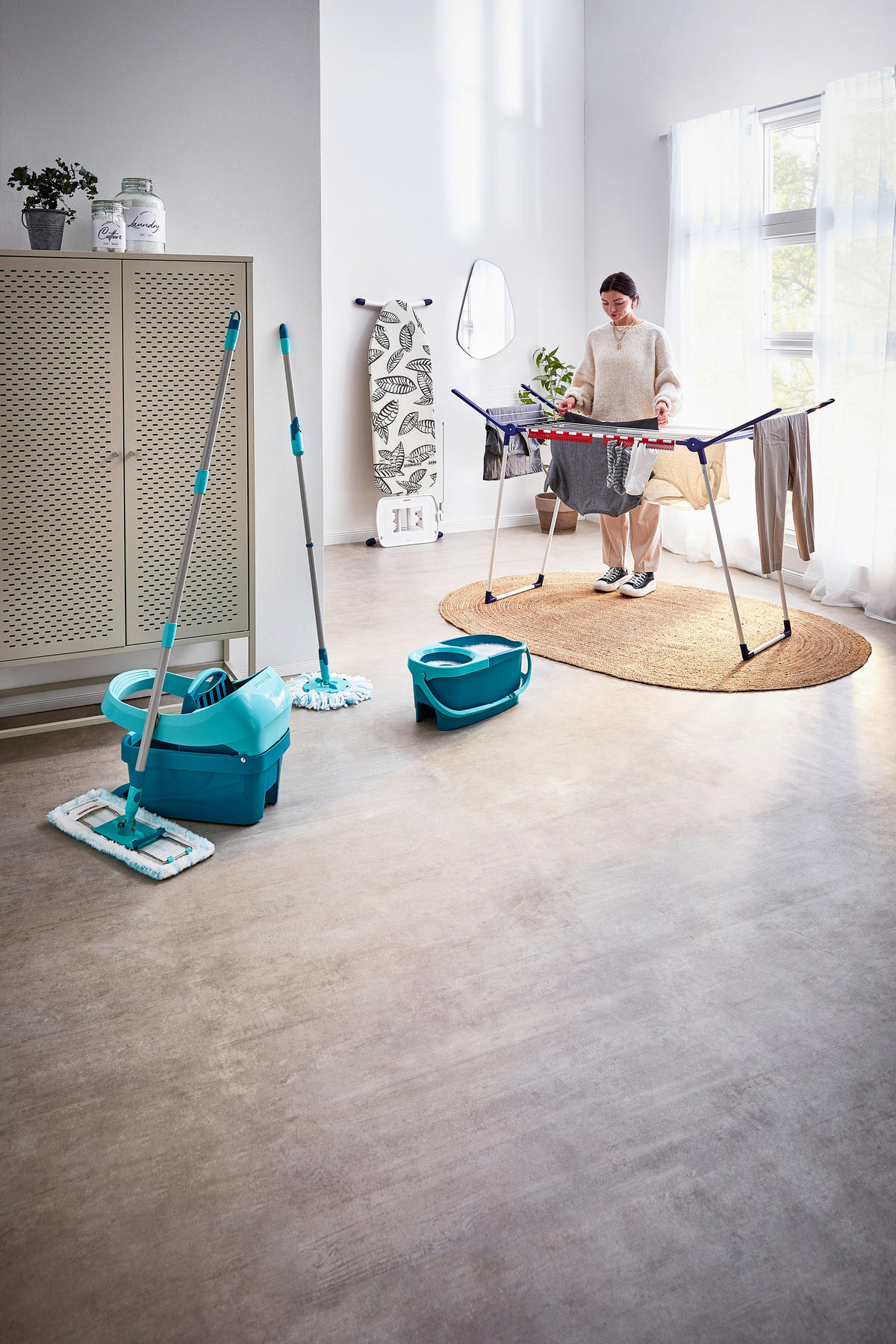 BODENREINIGUNGS-SET CLEAN TWIST DISC MOP  - Basics (109-140cm) - Leifheit