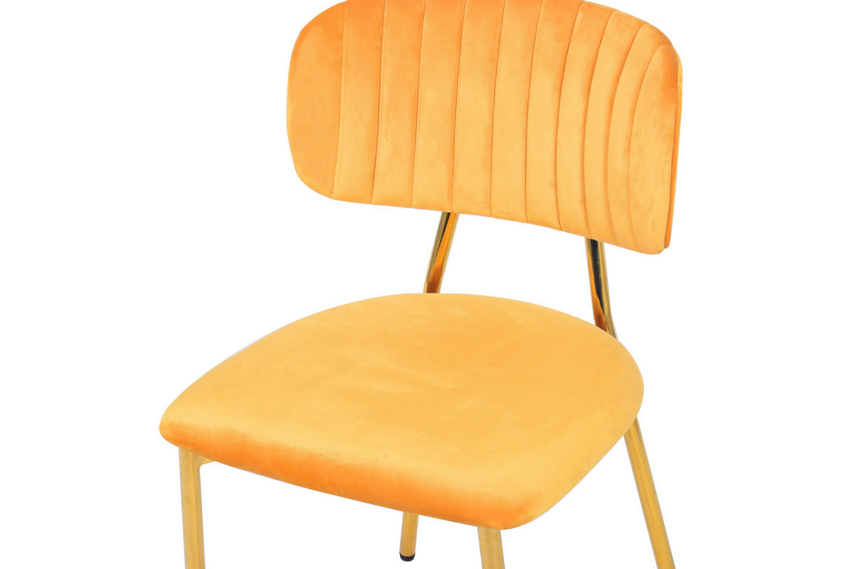 STUHL-SET 2 Stück  in Eisen  - Goldfarben/Orange, Design, Kunststoff/Metall (47/80/51cm) - Kayoom