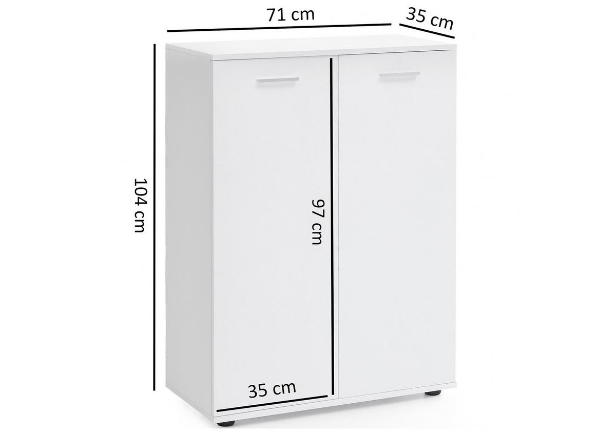 KOMODA   71/104/35 cm    - boje aluminija, Konvencionalno, drvni materijal (71/104/35cm) - MID.YOU