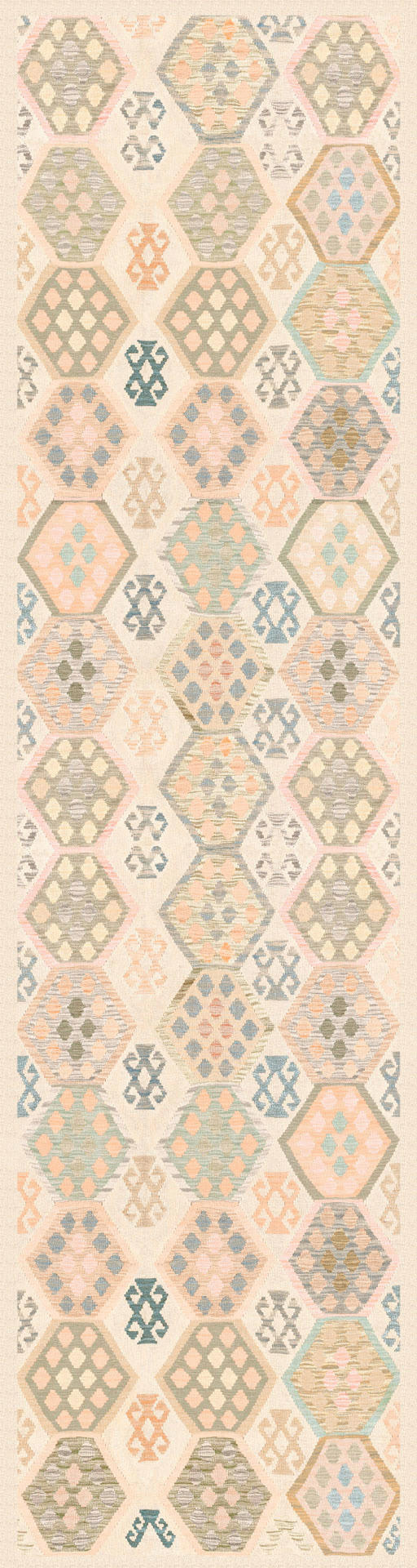LÄUFER Ondea Parviza 80/300 cm  in Sandfarben, Hellrosa, Blaugrau  - Sandfarben/Hellrosa, LIFESTYLE, Kunststoff/Textil (80/300cm) - Lindorug