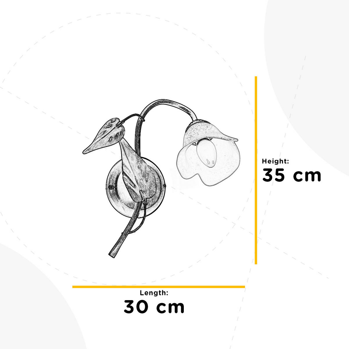 WANDLEUCHTE 30/35 cm   - Bronzefarben/Olivgrün, ROMANTIK / LANDHAUS, Glas/Metall (30/35cm)