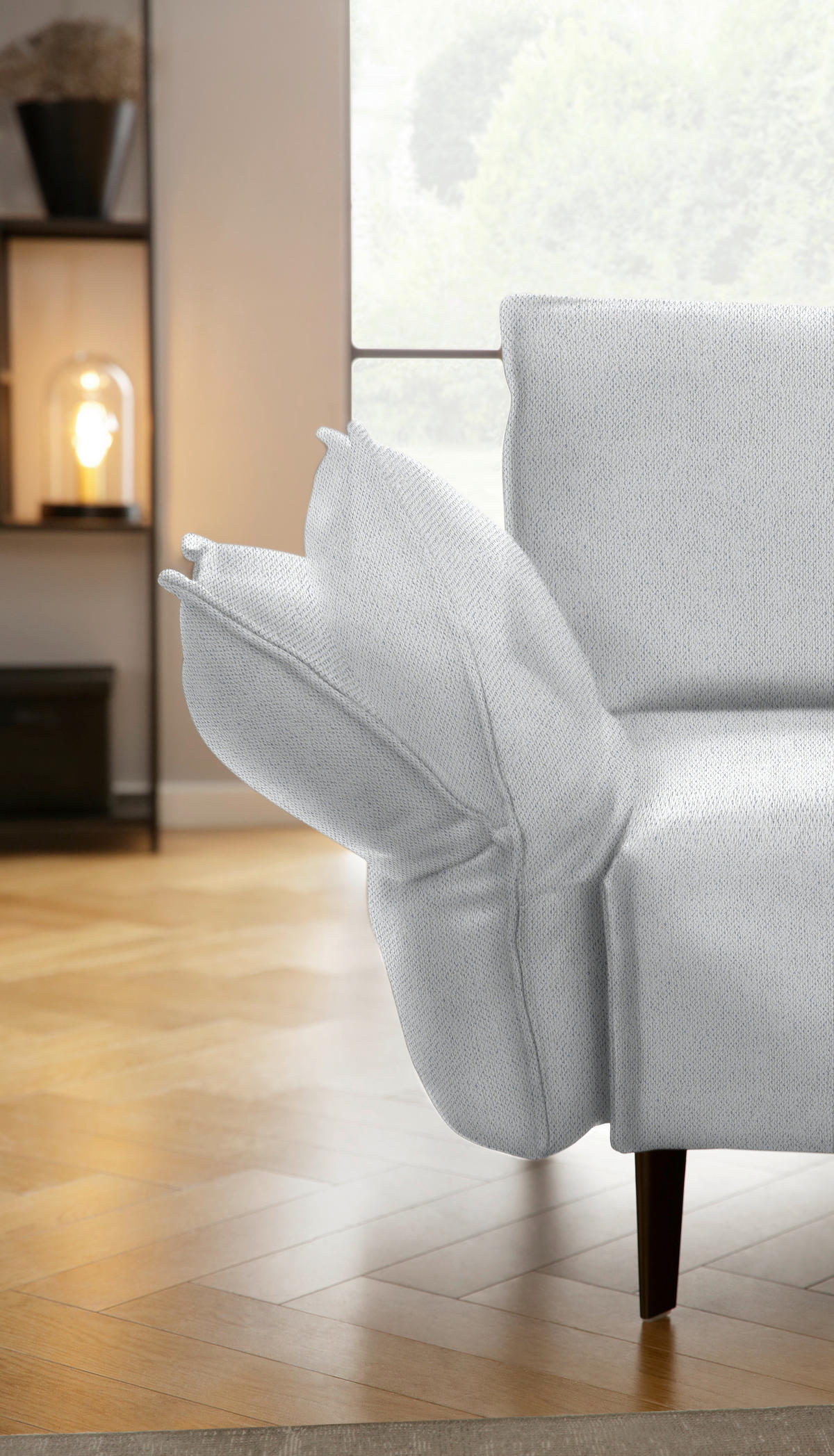 ECKSOFA in Webstoff Hellgrau  - Hellgrau/Schwarz, Modern, Textil/Metall (340/272cm) - W.Schillig